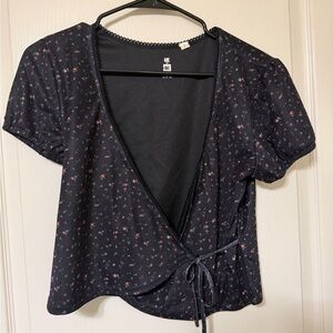 Me to We Floral Tie-Front Blouse